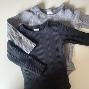 Adjustable-Fit Ribbed Bodysuits, Set of 2